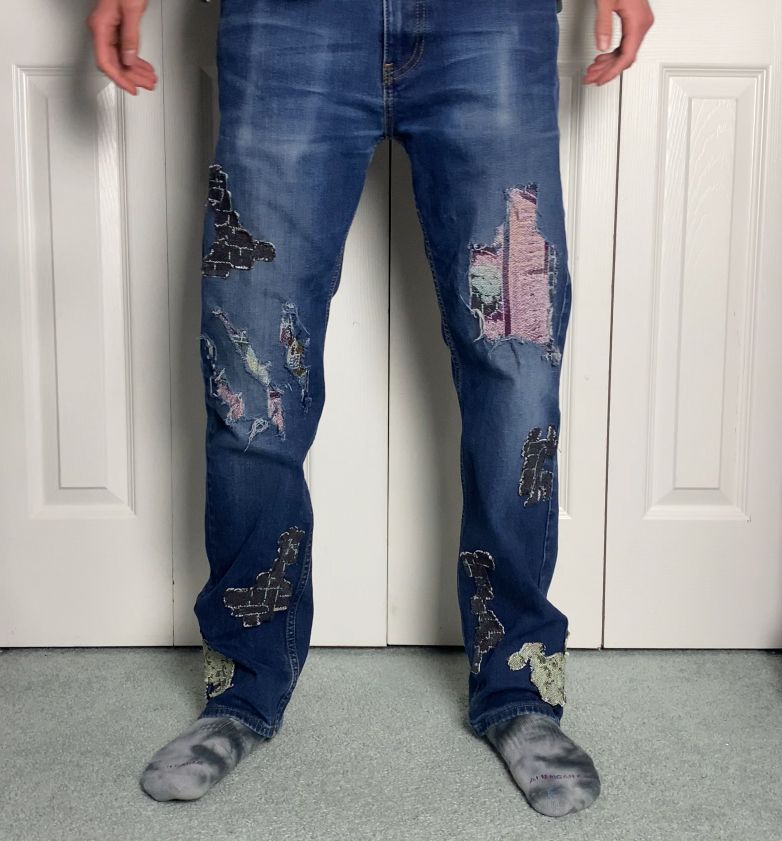 Stranger Things Inspired Upside Down Jeans — after photo