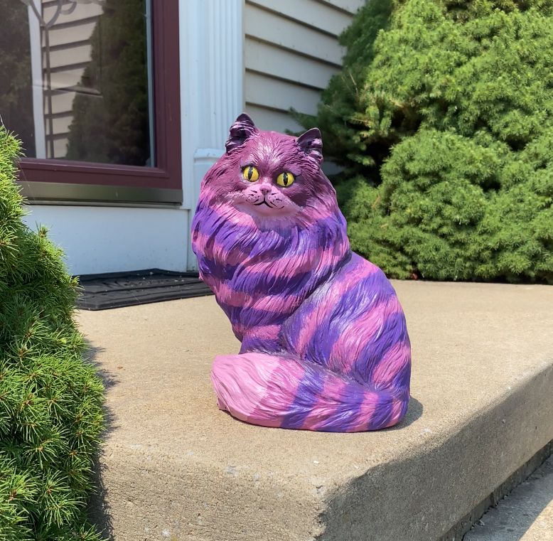 Cheshire Cat Inspired Statue — after photo