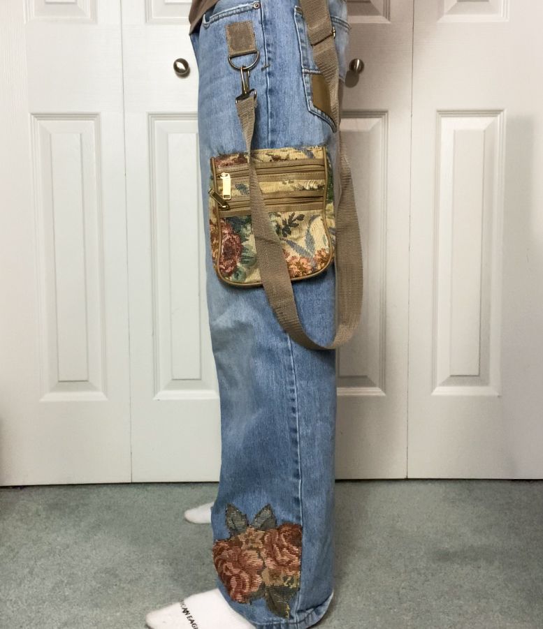 Floral Patchwork Jeans — after photo