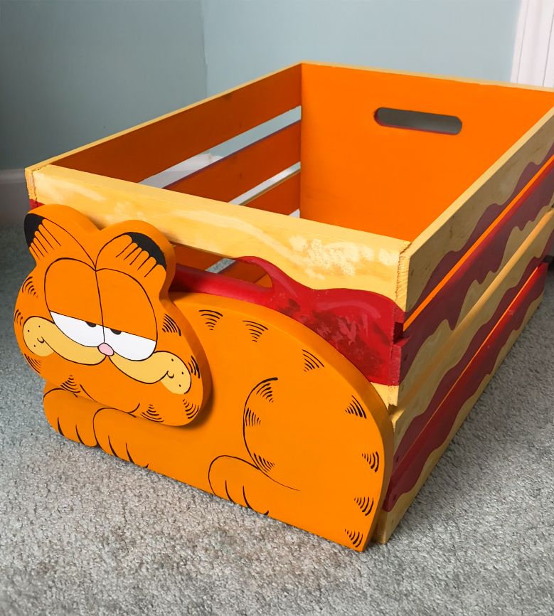 Garfield Inspired Storage Crate — after photo