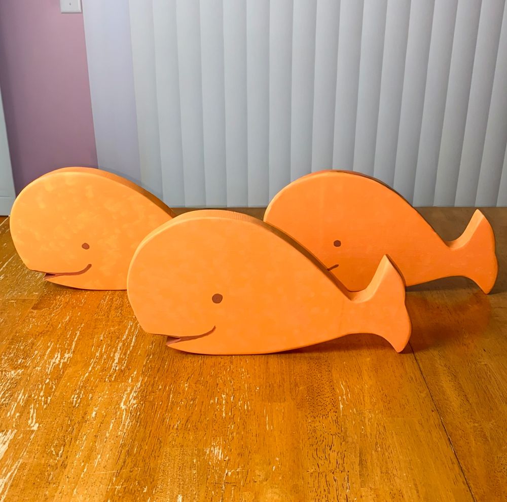 Whale Cracker Wooden Wall Art — after photo