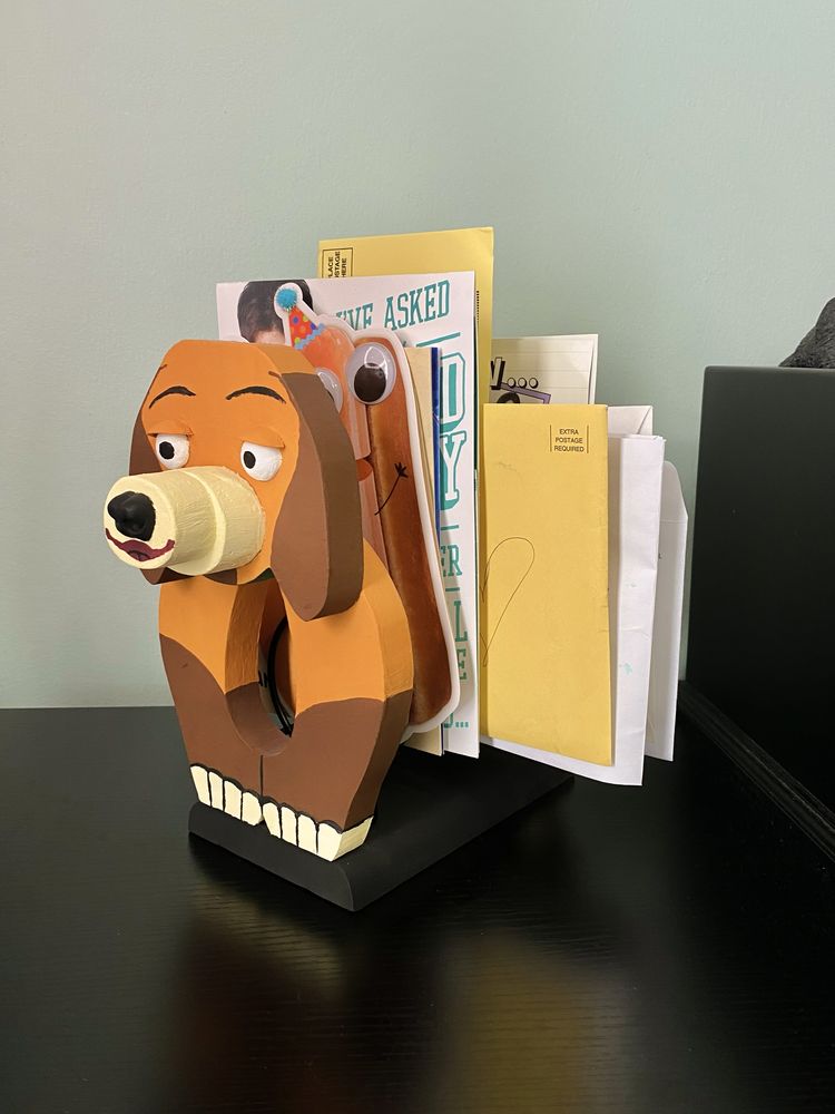 Slinky Dog Inspired Letter Holder — after photo