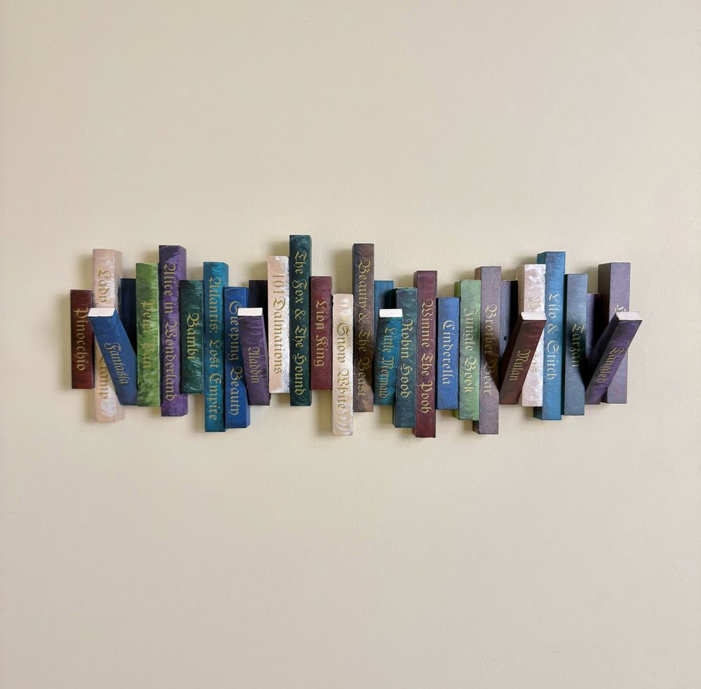 Disney Inspired Book Coat Rack — after photo