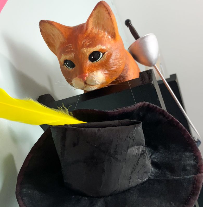 Cute Puss in Boots Inspired Statue — after photo