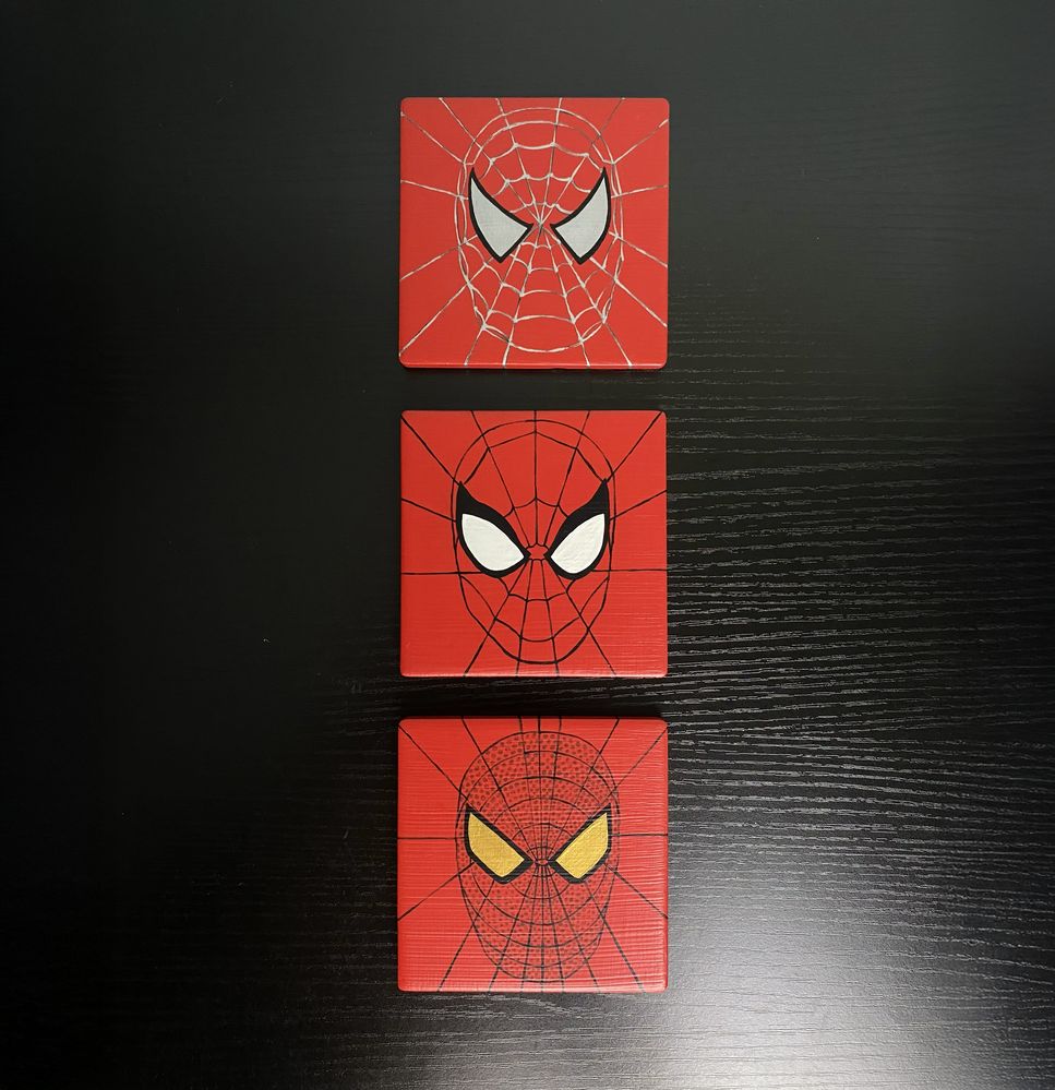 Live Action Spider-Man Inspired Coasters — after photo